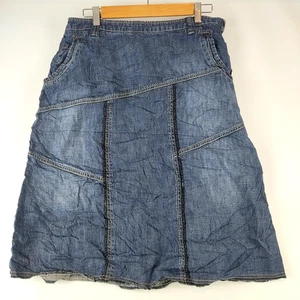 Falda midi de mezclilla para mujer Context talla L azul diseño de panel 100 % algodón - Imagen 1 de 9