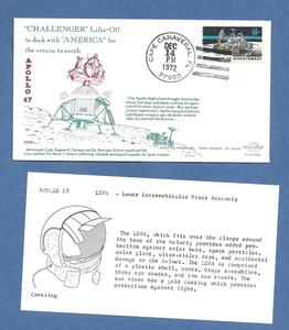 APOLLO 17 CHALLENGER LIFTS OFF DEC 14,1972 SPACECRAFT SWANSON  SPACE COVER NASA - Picture 1 of 1