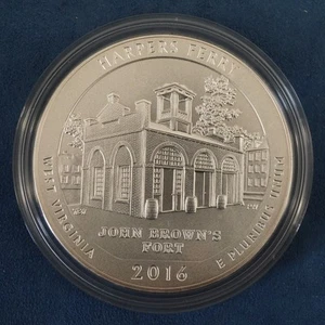 2016 America the Beautiful Harper's Ferry 5oz Silver Coin in OGP - Free Ship US - Picture 1 of 5