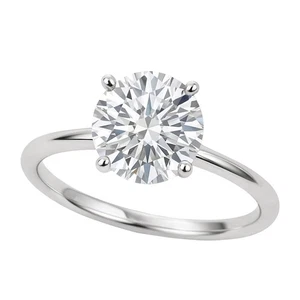 2 Carat Round Lab Grown IGI G/VS1 Diamond Solitaire Ring in Sterling Silver - Picture 1 of 4