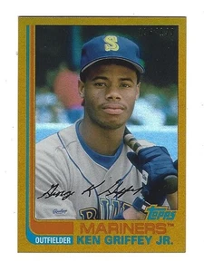 2013 TOPPS ARCHIVES BASEBALL KEN GRIFFEY, JR. GOLD FOIL PARALLEL INSERT #196/199 - Picture 1 of 2