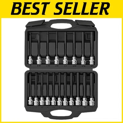 Versatile 19-Piece Allen Hex Bit Socket Set - Extended Reach & Easy Storage - Image 1 of 4