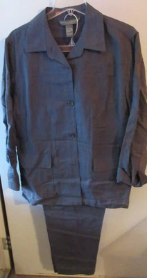 Conjunto de traje vintage Jessica Holbrook Easycare 2 piezas talla L, chaqueta azul top y pantalones Foto 1 de 4