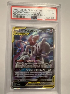 Pokémon TCG Mewtwo & Mew GX SM191 PSA 1 - Image 1 of 2