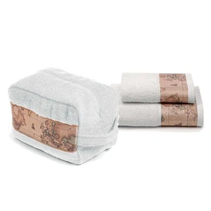 Set of 1+1 Towel and Beauty Case Geo Classic Alviero Martini white - Picture 1 of 1