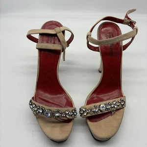 Cesare Paciotti Nude Platform Embellished Strappy Heels Platform Size EU 39 UK 6 - Picture 1 of 7