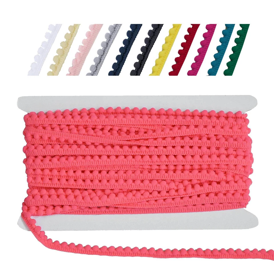 13,5m Bommelborte Mini-Pomponborte Pomponband 11mm, 5mm Bommeln, Farbwahl  - Bild 1 von 1