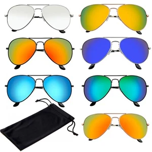 SUNGLASSES Mens Womens Retro Mirrored UV400 New Lens Frame Color Retro Vintage - Picture 1 of 89