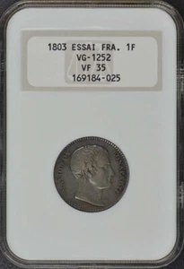 1803 ESSAI FRANCE VG-1252 1F NGC VF35 Top Pop - Picture 1 of 4