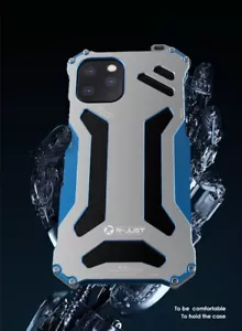 R-JUST Shockproof Metal Armor Back Hard Cover For iPhone 14 Plus 13 12 Pro Max - Picture 1 of 13