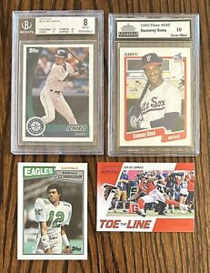 Lot Of Four (4) Baseball/Football Cards.  Three Rookies. Two Graded. 1987-2016