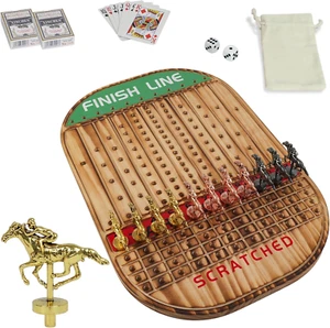 Metal Horse Racing Board Game Card Board Game Finish Line Luxury Edition Solid W - Bild 1 von 7
