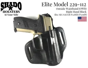 SHADO Leather Holster USA Elite Model 229-112 Right Hand Black OWB Sig Sauer - Picture 1 of 11