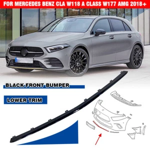 Spoiler Paraurti Anteriore Nero Per MERCEDES-BENZ CLASS A W177 CLA W118 AMG - Imagen 1 de 7