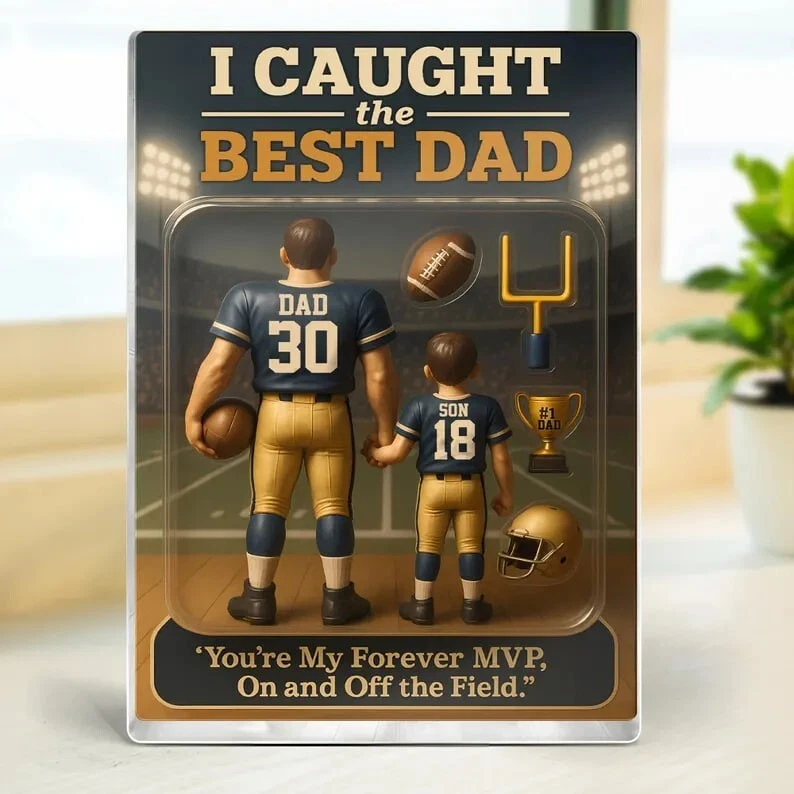 Bloque Acrílico Personalizado No.1 Fútbol Papá - Regalo Día del Padre para Él Foto 1 de 4