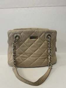 Kate Spade Georgina Gold coast Tan Cream Quilted Leather Satchel Bag Chain Bag - Picture 1 of 10