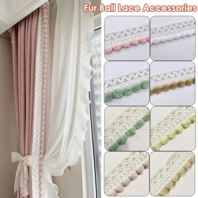 PomPom Ball Tassel Fringe Trim Edging Sewing DIY Upholstery Curtain Pillowcase - Image 1 of 4
