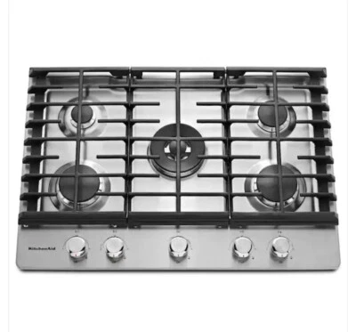  30 дюймов Газовая варочная панель из нержавеющей стали с 5 горелками - Изображение 1 из 4