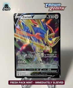 Zacian V 095/159 Holo Ultra Rare Pokemon TCG: Crown Zenith MINT SHIPPED TODAY - Picture 1 of 2