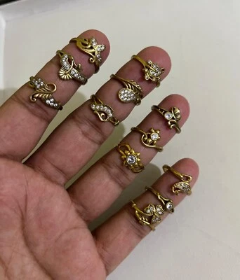 ¡VENTA A GRANEL!! Anillo mezcla latón con topacio blanco lote al por mayor EE. UU. talla 6-8 Foto 1 de 4