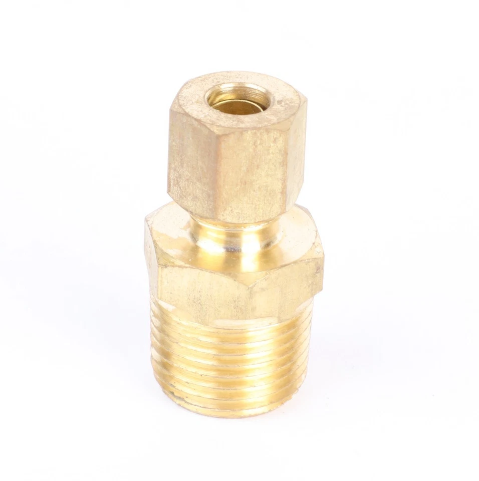 Brass Fairview Straight Tube Fitting, 1/4" Tube OD x 3/8" Male NPT - Image 1 of 4