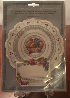 Juego de 10 fundas y etiquetas de tarros de mermeladas/albañilería caseras de lujo por papelería Foto 1 de 4