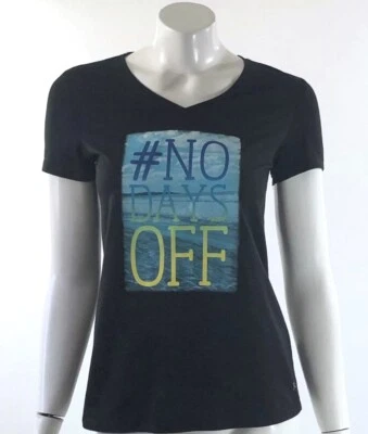 Danskin No Days Off Top Small Black Semi Fitted Graphic Athletic Tee Shirt Gym - image 1 of 4