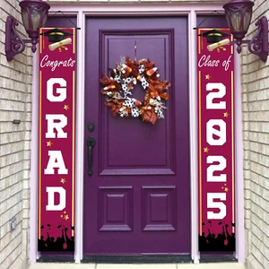Class of 2024 Graduation Decorations, Berry Congrats Graduation Banner Party Sup - Picture 1 of 6