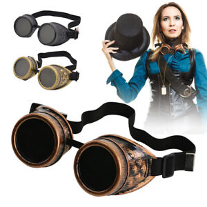 Steampunkowe gogle okulary vintage okulary przeciwsłoneczne damskie męskie okulary gotyckie cosplay