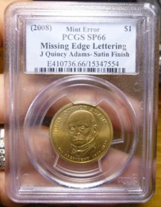 2008 John Quincy Adams Missing Edge Lettering PCGS MS66 Satin Finish - Picture 1 of 4