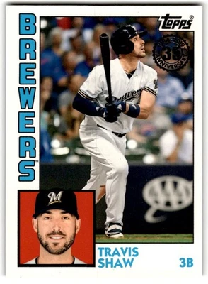 Travis Shaw 2019 Topps '84 #T84-83 Milwaukee Brewers - Image 1 of 2