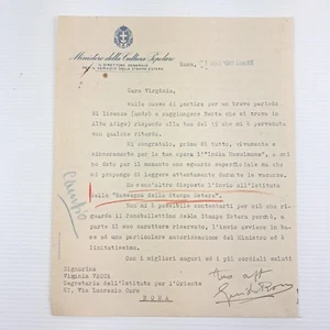 Documento originale del 1° agosto 1941 (Anno XIX), autografata da Guido Rocco - Imagen 1 de 4