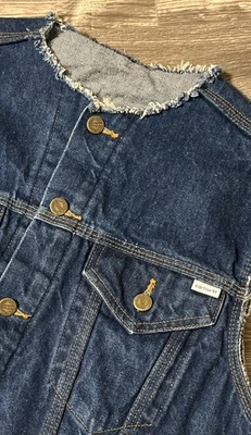 Chaleco de mezclilla Carhartt para hombre 100 años vintage con botones sin forro talla pequeña Foto 1 de 4