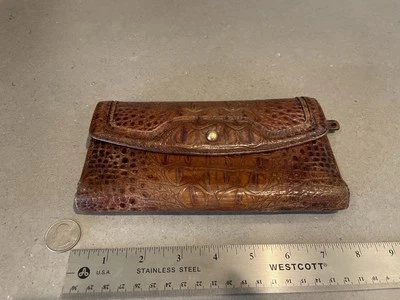 Cartera italiana de cuero Fiocchi. Estampado de cocodrilo. Foto 1 de 4