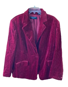 Dana Buchman Damen Samt Blazer Gr. 2X ? Rot gemustert Holiday Whimsy Goth - Bild 1 von 12