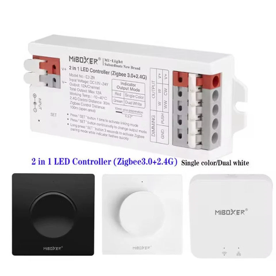 Miboxer 2in1 Dimmer controller Zigbee 2.4G For Single color/Dual white led strip - Image 1 of 1