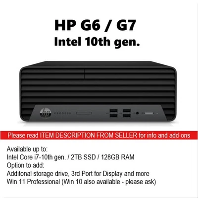 ^ HP 400/800 G6/G7 i7 10th gen. 2TB SSD 128GB RAM SFF Win 11 GAMING-DESIGN HDMI - Image 1 of 4