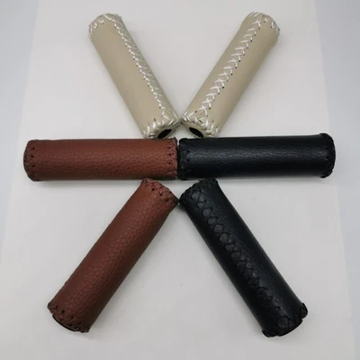 Fahrradgriffe VINTAGE Lenkergriffe Kunstleder Leder-Optik vernäht mit Endstopfen - Bild 1 von 2