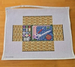 Susan Roberts Hand Painted Needlepoint Brick Cover Canvas-SEWING BASKET-13 Mesh - Picture 1 of 5