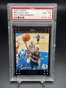 2007-08 BLACK 50TH ANNIVERSARY BRANDON ROY PORTLAND TRAIL BLAZERS #107 PSA 8 - Picture 1 of 2