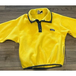 Patagonia Synchilla Snap-T Fleece Youth M Yellow Pullover Boys Girls Hiking - Picture 1 of 5