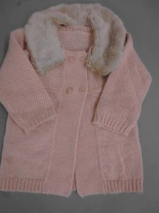 NWOT NEW Jottum Baby Girl 9-12m Spring Jacket Designer Pink Brown Fur $175 - Picture 1 of 4