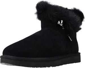 UGG Mini Stivali Donna Classici Fluff Pin - Nero, Calzature Invernali Accoglienti ed Eleganti - Foto 1 di 6