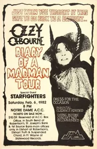 OZZY OSBOURNE 1982 DIARY OF A MADMAN TOUR ST. LOUIS POSTER / NMT 2 MINT - Picture 1 of 1