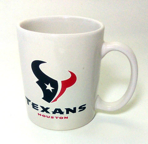 Houston Texans Cup Mug Coffee Tea NFL Toro Logo Red White Blue Cover