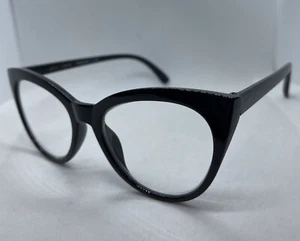 💖 +1.50 Betsey Johnson Reading Glasses Oversized CAT EYE Black New Style - Picture 1 of 12