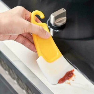 Silicone Pan Scraper Kitchen Utensil Cleaning Spatula Baking Cooking new P9Q8 - Foto 1 di 11