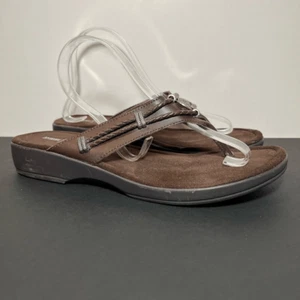 Womens MINNETONKA Silverthorne Brown Slip On Platform Sandals / Size 10 - Picture 1 of 8