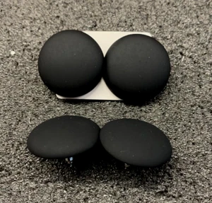 1 pair of large hand made matte black 24 mm wide earrings+ 6 FREE earring backs - Picture 1 of 4