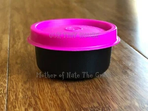 New Tupperware Smidgets Pill 1 oz Mini Travel Container Neon Hot PINK & Black - Picture 1 of 6